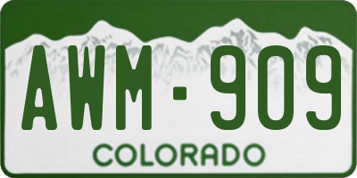 CO license plate AWM909