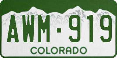 CO license plate AWM919