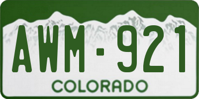 CO license plate AWM921