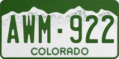 CO license plate AWM922