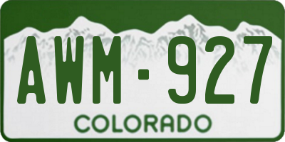 CO license plate AWM927
