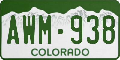 CO license plate AWM938