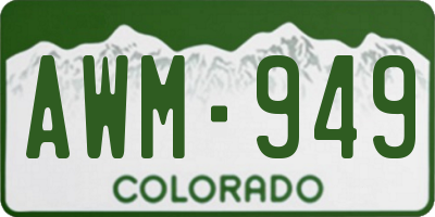 CO license plate AWM949