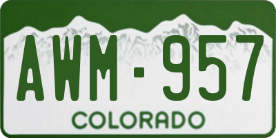 CO license plate AWM957