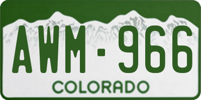 CO license plate AWM966