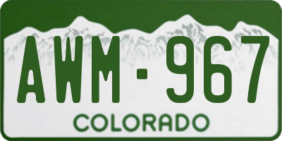 CO license plate AWM967