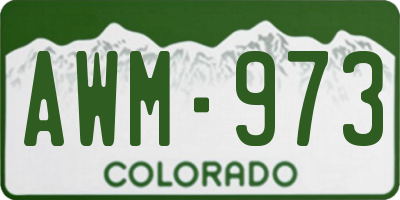 CO license plate AWM973