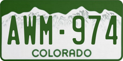 CO license plate AWM974