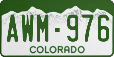 CO license plate AWM976