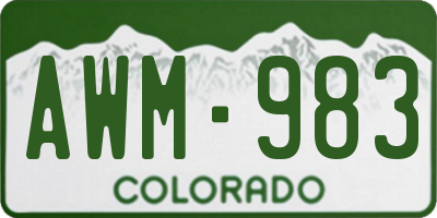CO license plate AWM983