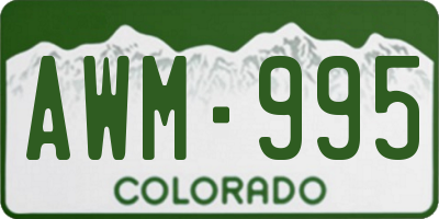 CO license plate AWM995