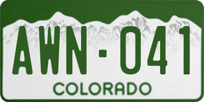 CO license plate AWN041