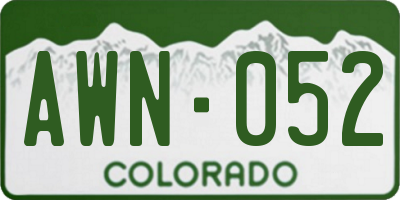 CO license plate AWN052