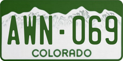 CO license plate AWN069