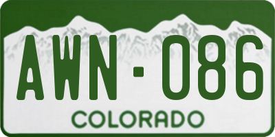 CO license plate AWN086
