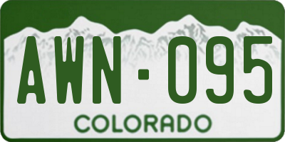 CO license plate AWN095