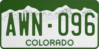 CO license plate AWN096