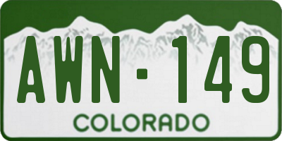 CO license plate AWN149