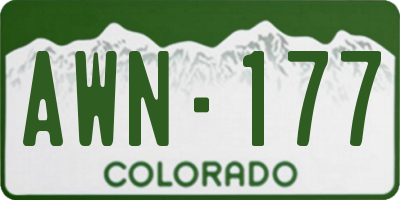 CO license plate AWN177