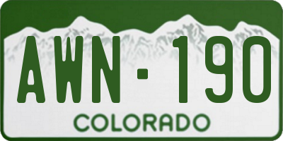 CO license plate AWN190