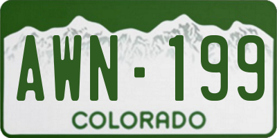 CO license plate AWN199