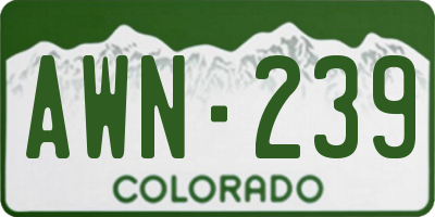 CO license plate AWN239