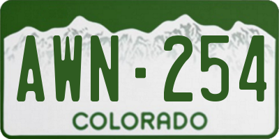 CO license plate AWN254