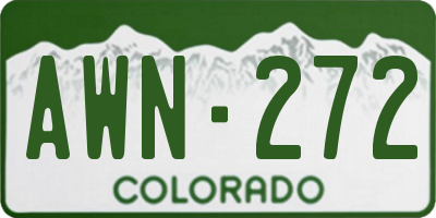 CO license plate AWN272