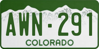 CO license plate AWN291