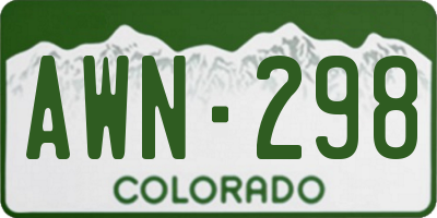 CO license plate AWN298