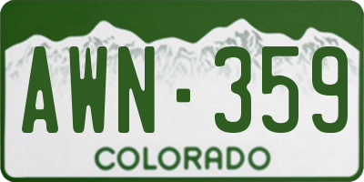 CO license plate AWN359