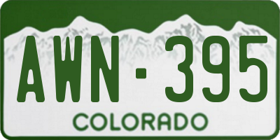 CO license plate AWN395