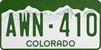 CO license plate AWN410