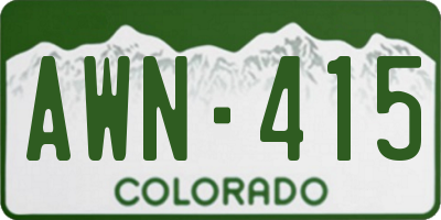 CO license plate AWN415