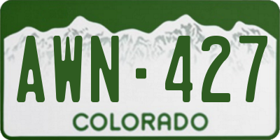CO license plate AWN427
