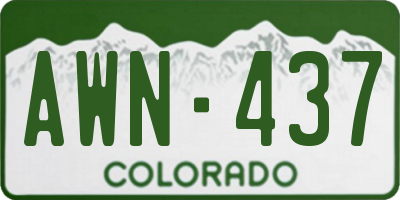 CO license plate AWN437