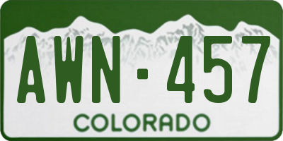 CO license plate AWN457