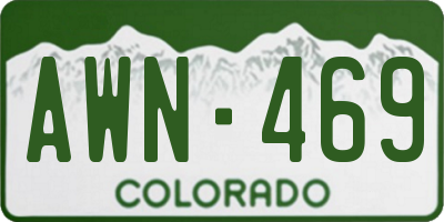 CO license plate AWN469