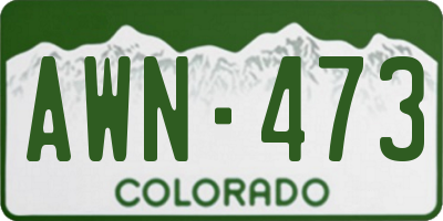 CO license plate AWN473