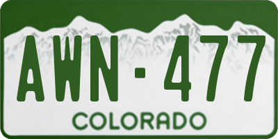 CO license plate AWN477