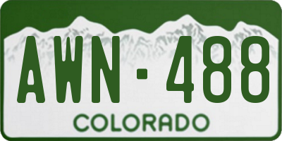 CO license plate AWN488