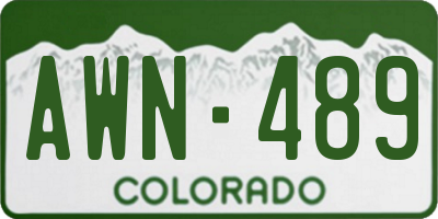 CO license plate AWN489
