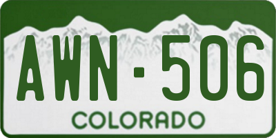 CO license plate AWN506