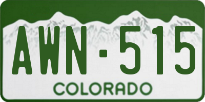 CO license plate AWN515