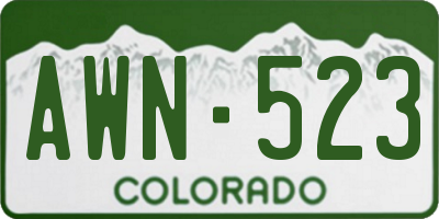 CO license plate AWN523