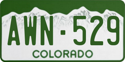 CO license plate AWN529
