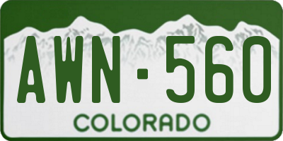 CO license plate AWN560