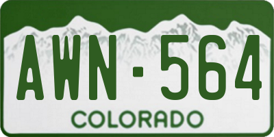 CO license plate AWN564
