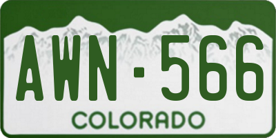 CO license plate AWN566