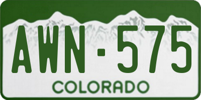 CO license plate AWN575